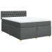Cama box spring con colchón tela gris oscuro 160x200 cm