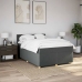 Cama box spring con colchón tela gris oscuro 160x200 cm
