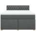 Cama box spring con colchón tela gris oscuro 160x200 cm