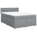 Cama box spring con colchón tela gris claro 160x200 cm