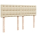 Cama box spring con colchón tela color crema 160x200 cm