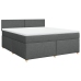 Cama box spring con colchón tela gris oscuro 180x200 cm