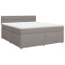 Cama box spring con colchón tela gris taupe 180x200 cm