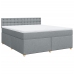 Cama box spring con colchón tela gris claro 180x200 cm