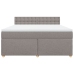 Cama box spring con colchón tela gris taupe 180x200 cm