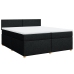 Cama box spring con colchón tela negro 200x200 cm