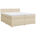 Cama box spring con colchón tela color crema 200x200 cm