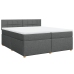 Cama box spring con colchón tela gris oscuro 200x200 cm