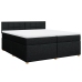 Cama box spring con colchón tela negro 200x200 cm