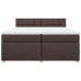 Cama box spring con colchón tela marrón oscuro 200x200 cm
