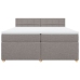 Cama box spring con colchón tela gris taupe 200x200 cm