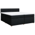 Cama box spring con colchón tela negro 200x200 cm