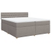 Cama box spring con colchón tela gris taupe 200x200 cm