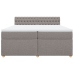 Cama box spring con colchón tela gris taupe 200x200 cm