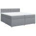 Cama box spring con colchón tela gris claro 200x200 cm