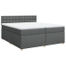 Cama box spring con colchón tela gris oscuro 200x200 cm