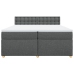 Cama box spring con colchón tela gris oscuro 200x200 cm