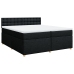 Cama box spring con colchón tela negro 200x200 cm