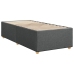 vidaXL Cama box spring individual con colchón tela gris oscuro