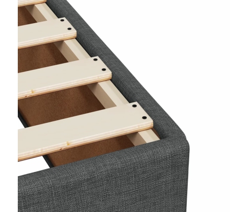 vidaXL Cama box spring individual con colchón tela gris oscuro