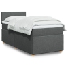 vidaXL Cama box spring individual con colchón tela gris oscuro