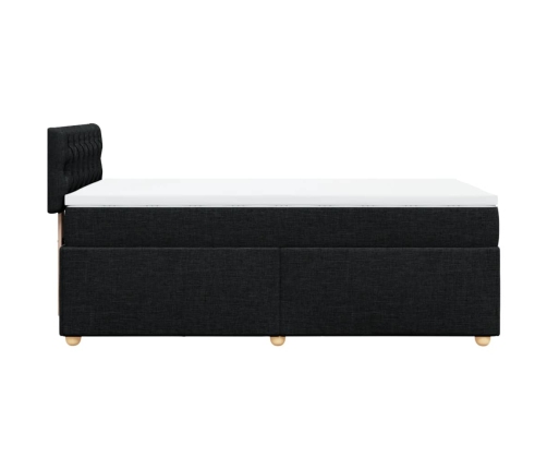 Cama box spring individual con colchón tela negro