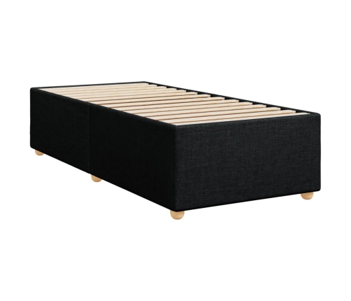 Cama box spring individual con colchón tela negro