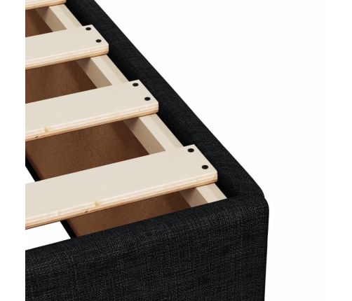 vidaXL Cama box spring individual con colchón tela negro