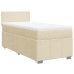 Cama box spring con colchón tela color crema 80x200 cm