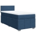 Cama box spring con colchón tela azul 80x200 cm