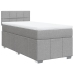 Cama box spring con colchón tela gris claro 80x200 cm