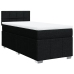 Cama box spring con colchón tela negro 80x200 cm