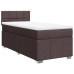 Cama box spring con colchón tela marrón oscuro 80x200 cm