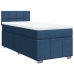 Cama box spring con colchón tela azul 80x200 cm