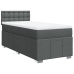 Cama box spring con colchón tela gris oscuro 80x200 cm