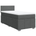 Cama box spring con colchón tela gris oscuro 90x190 cm