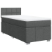 Cama box spring con colchón tela gris oscuro 90x190 cm