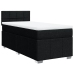 Cama box spring con colchón tela negro 90x190 cm