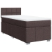 Cama box spring con colchón tela marrón oscuro 90x190 cm