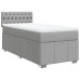 Cama box spring con colchón tela gris claro 90x190 cm