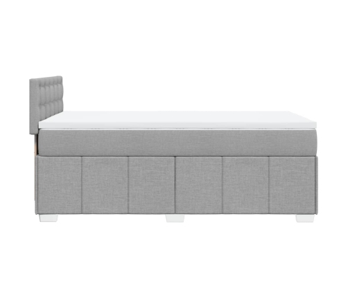 Cama box spring con colchón tela gris claro 90x190 cm