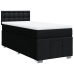 Cama box spring con colchón tela negro 90x190 cm