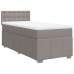 Cama box spring con colchón tela gris taupe 90x190 cm