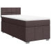 Cama box spring con colchón tela marrón oscuro 90x200 cm