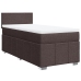 Cama box spring con colchón tela marrón oscuro 100x200 cm