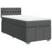 Cama box spring con colchón tela gris oscuro 100x200 cm