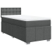 Cama box spring con colchón tela gris oscuro 100x200 cm