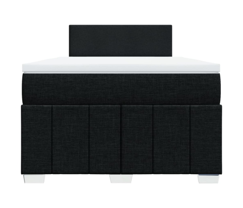 Cama box spring con colchón tela negro 120x190 cm