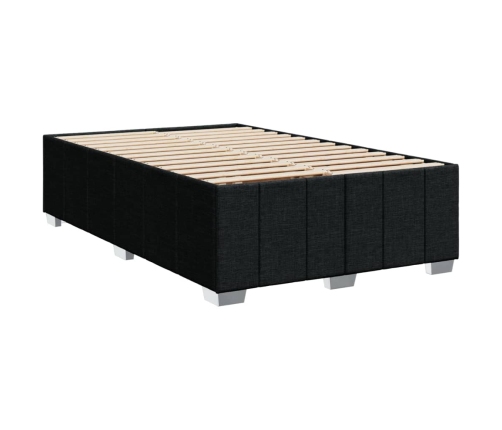 Cama box spring con colchón tela negro 120x190 cm