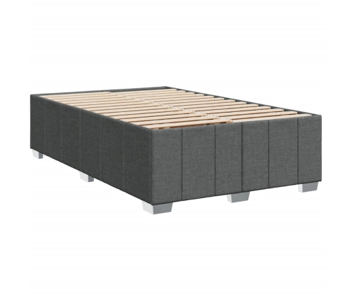 Cama box spring con colchón tela gris oscuro 120x200 cm